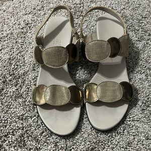 Gold and tan Munro heels